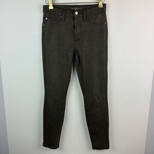 7 For All Mankind women’s green olive faux leather skinny pants size 25